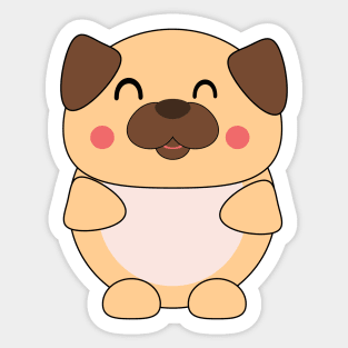 Kawaii Cute Baby Pug Sticker